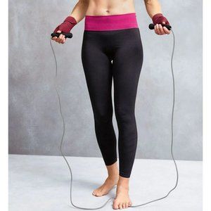 Crivit Black/Pink Sustainably Dyed Ladies' Seamless Athletic Leggings - L - New